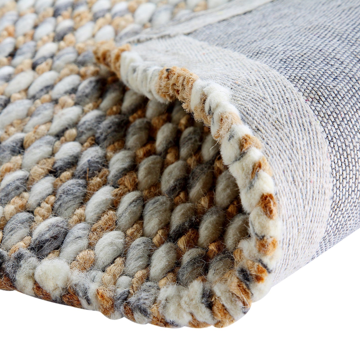 Tapis tressé à la main en laine et jute panachées du Kerala