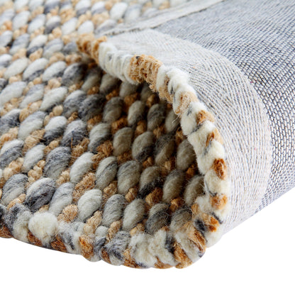 Tapis tressé à la main en laine et jute panachées du Kerala