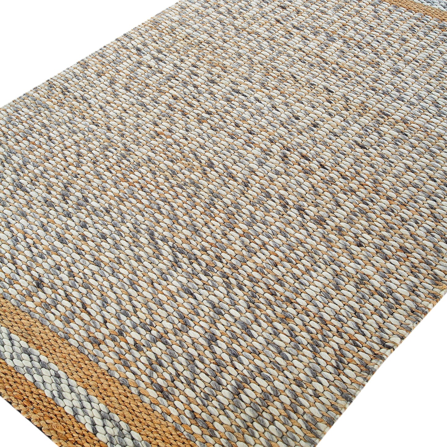 Tapis tressé à la main en laine et jute panachées du Kerala