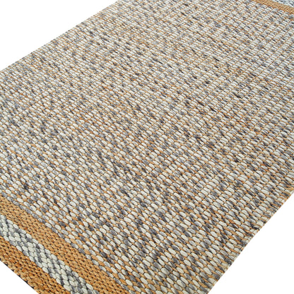 Tapis tressé à la main en laine et jute panachées du Kerala