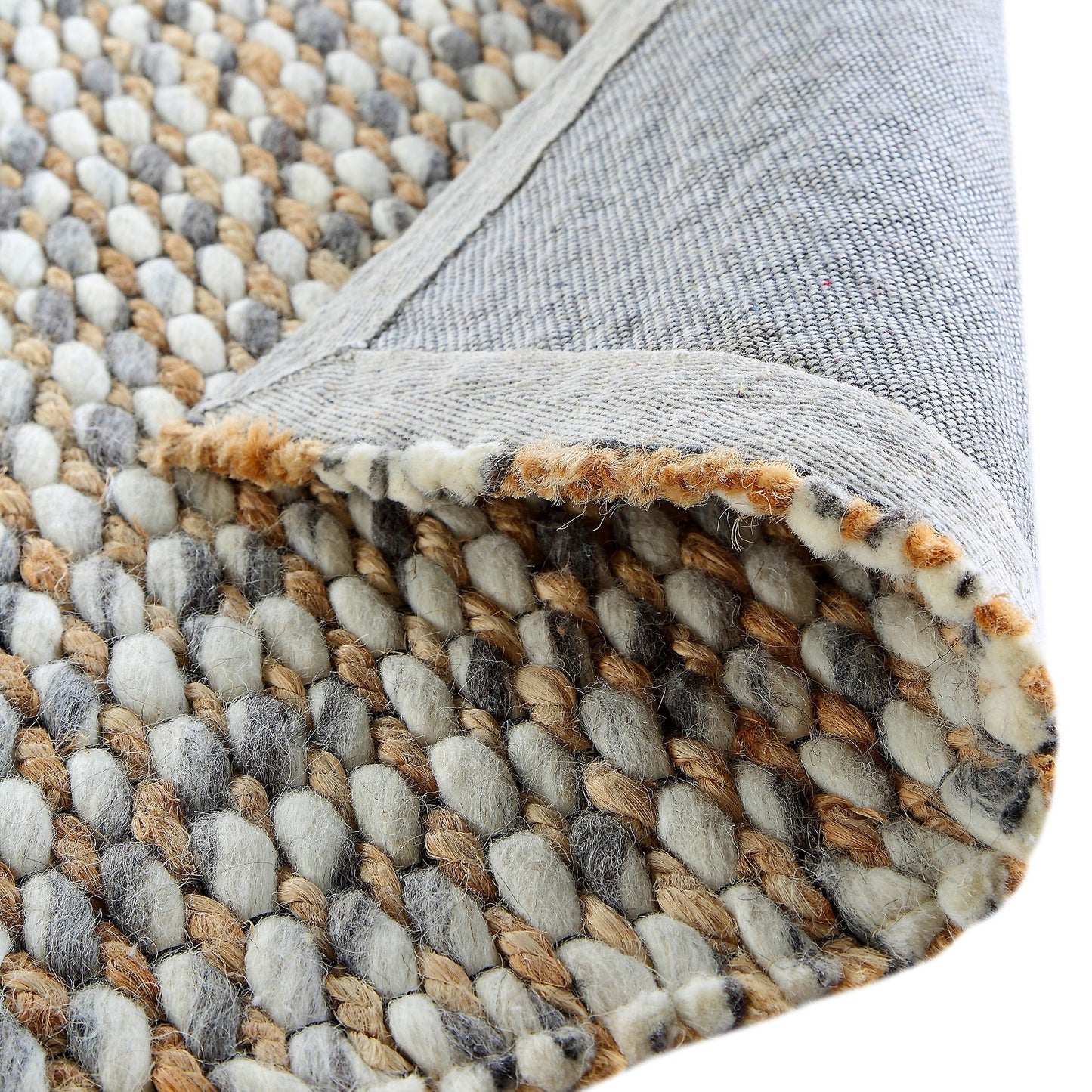 Tapis tressé à la main en laine et jute panachées du Kerala