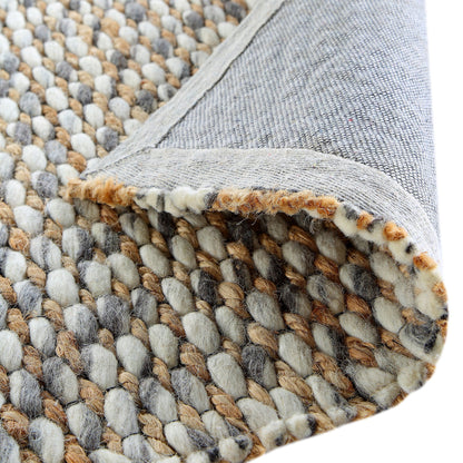 Tapis tressé à la main en laine et jute panachées du Kerala