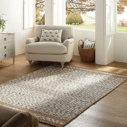 Tapis tressé à la main en laine et jute panachées du Kerala