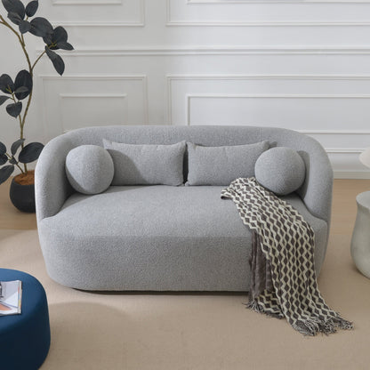 Causeuse 2 places rembourrée KINWELL Boucle avec oreillers