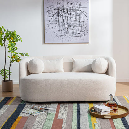 Causeuse 2 places rembourrée KINWELL Boucle avec oreillers