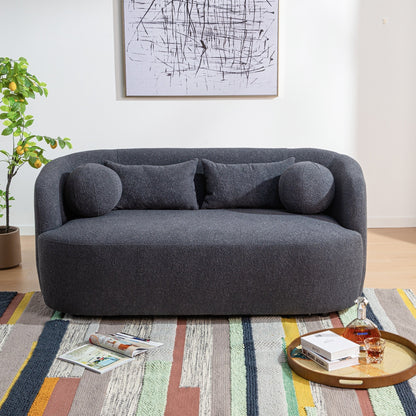 Causeuse 2 places rembourrée KINWELL Boucle avec oreillers