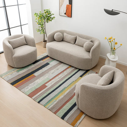 Causeuse 2 places rembourrée KINWELL Boucle avec oreillers