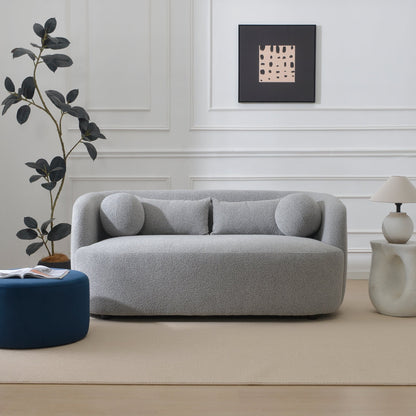 Causeuse 2 places rembourrée KINWELL Boucle avec oreillers