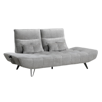 Canapé inclinable électrique à profondeur réglable Kyan, 2 coussins, chenille grise