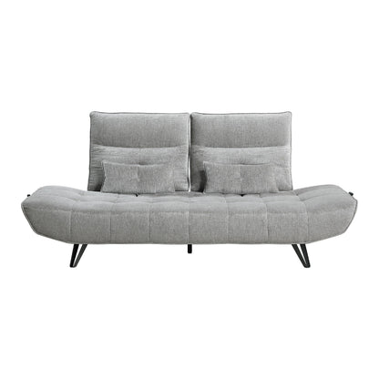 Canapé inclinable électrique à profondeur réglable Kyan, 2 coussins, chenille grise