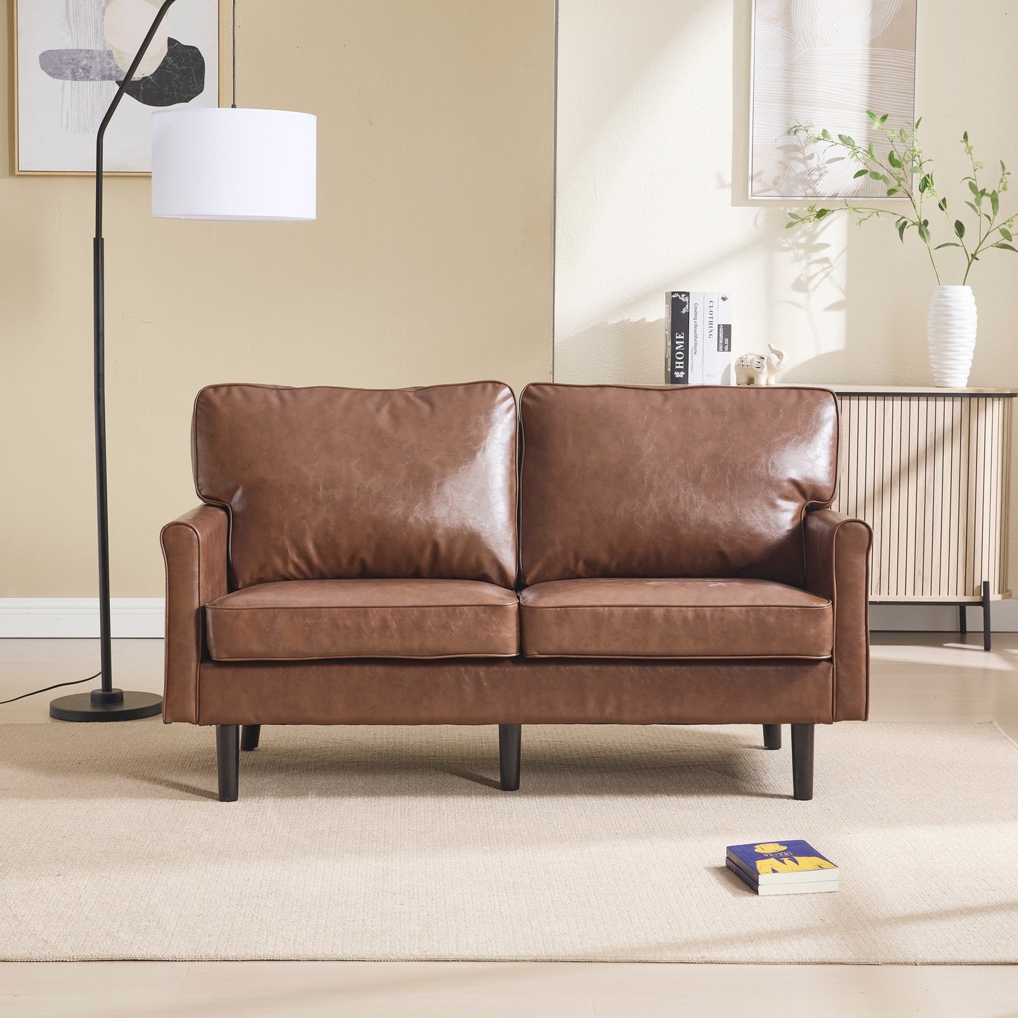 Canapé deux places, canapé pour salon, petit canapé avec port USB et housse de coussin amovible