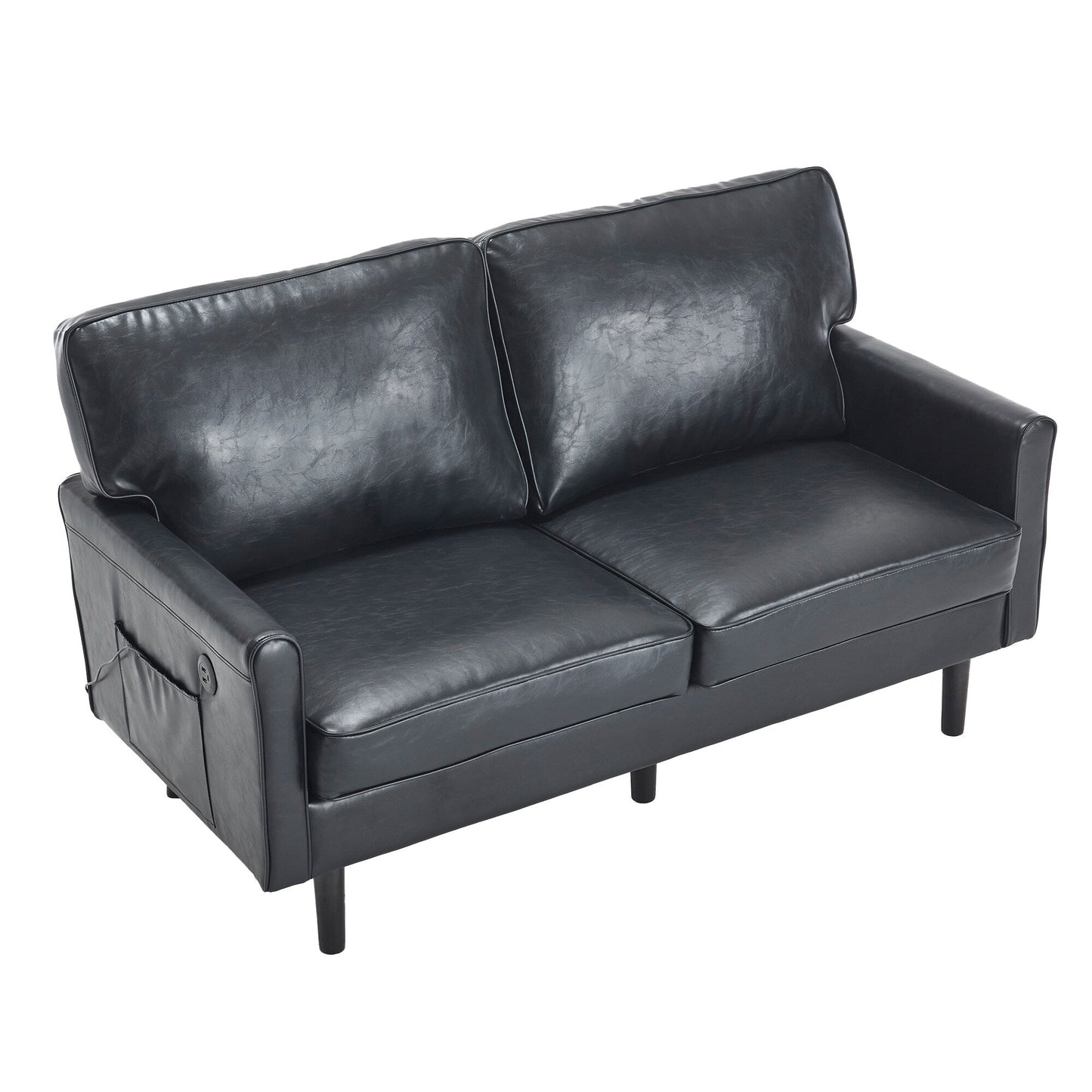 Canapé deux places, canapé pour salon, petit canapé avec port USB et housse de coussin amovible