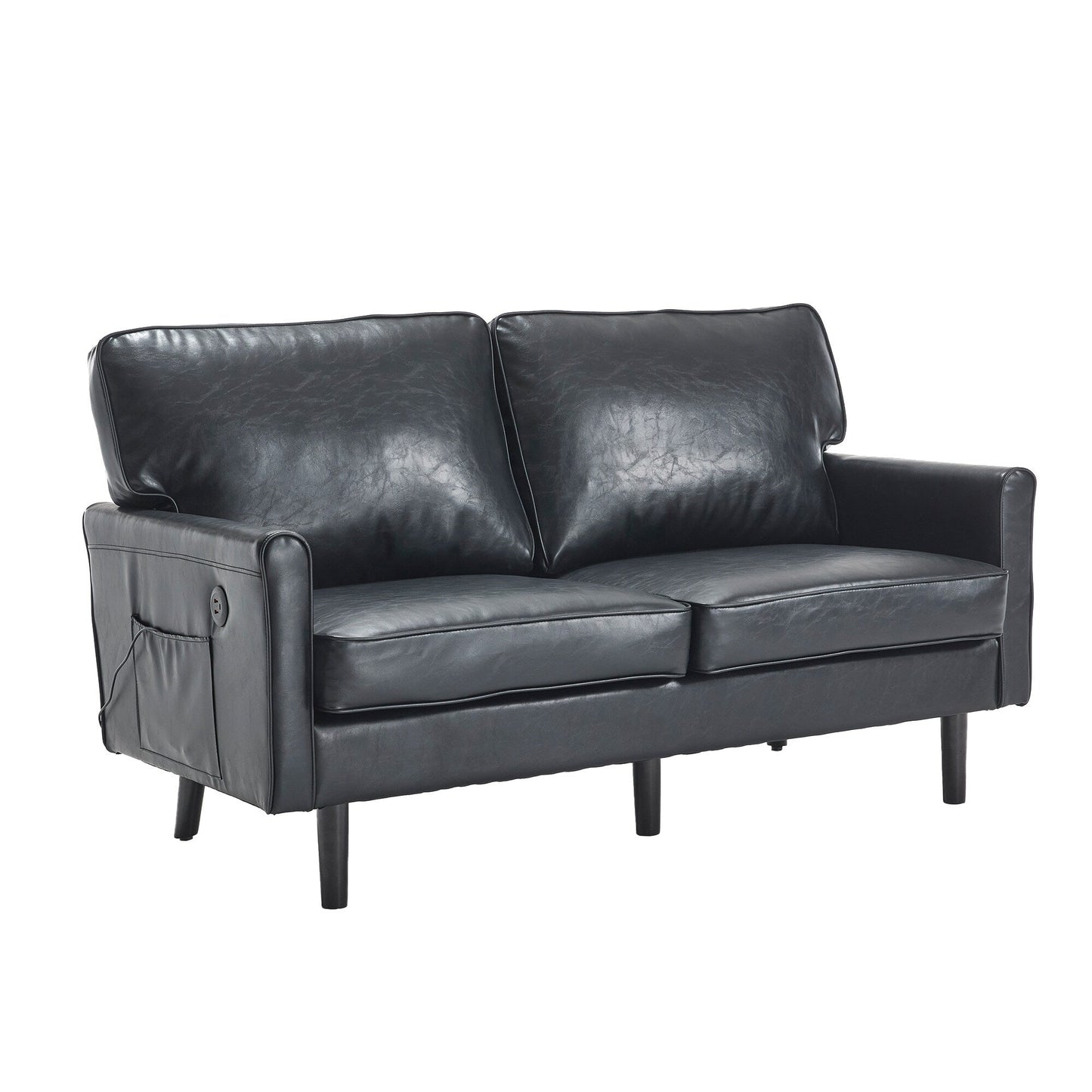Canapé deux places, canapé pour salon, petit canapé avec port USB et housse de coussin amovible