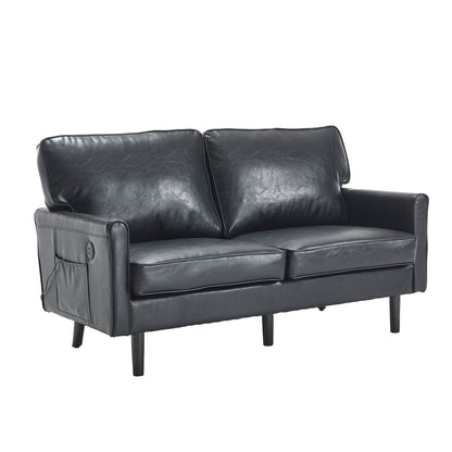 Canapé deux places, canapé pour salon, petit canapé avec port USB et housse de coussin amovible