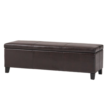 Banc de rangement Lucinda en similicuir de Christopher Knight Home - 51,25 cm L x 17,50 cm l x 16,25 cm H