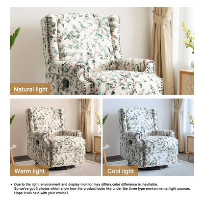 Ensemble de 2 fauteuils inclinables pivotants à bascule de 74 cm (29 po) de largeur, à dossier inclinable manuel.