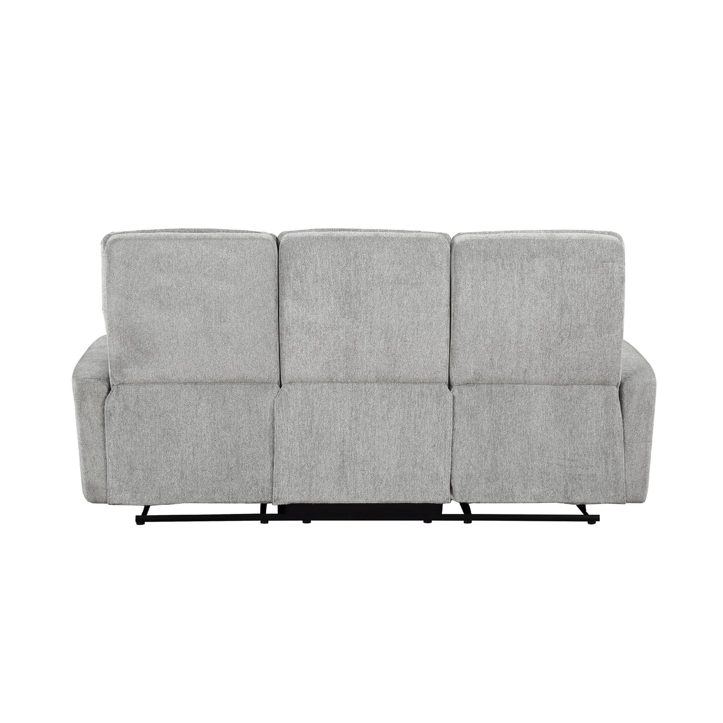 Canapé inclinable double manuel Lyns, chenille grise douce, 81 pouces