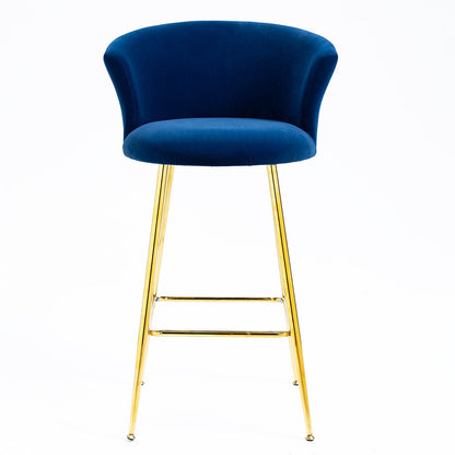 Ensemble de 2 tabourets de bar en velours bleu Kylie