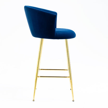 Ensemble de 2 tabourets de bar en velours bleu Kylie