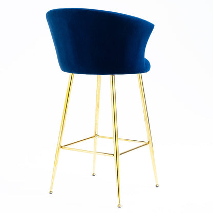 Ensemble de 2 tabourets de bar en velours bleu Kylie