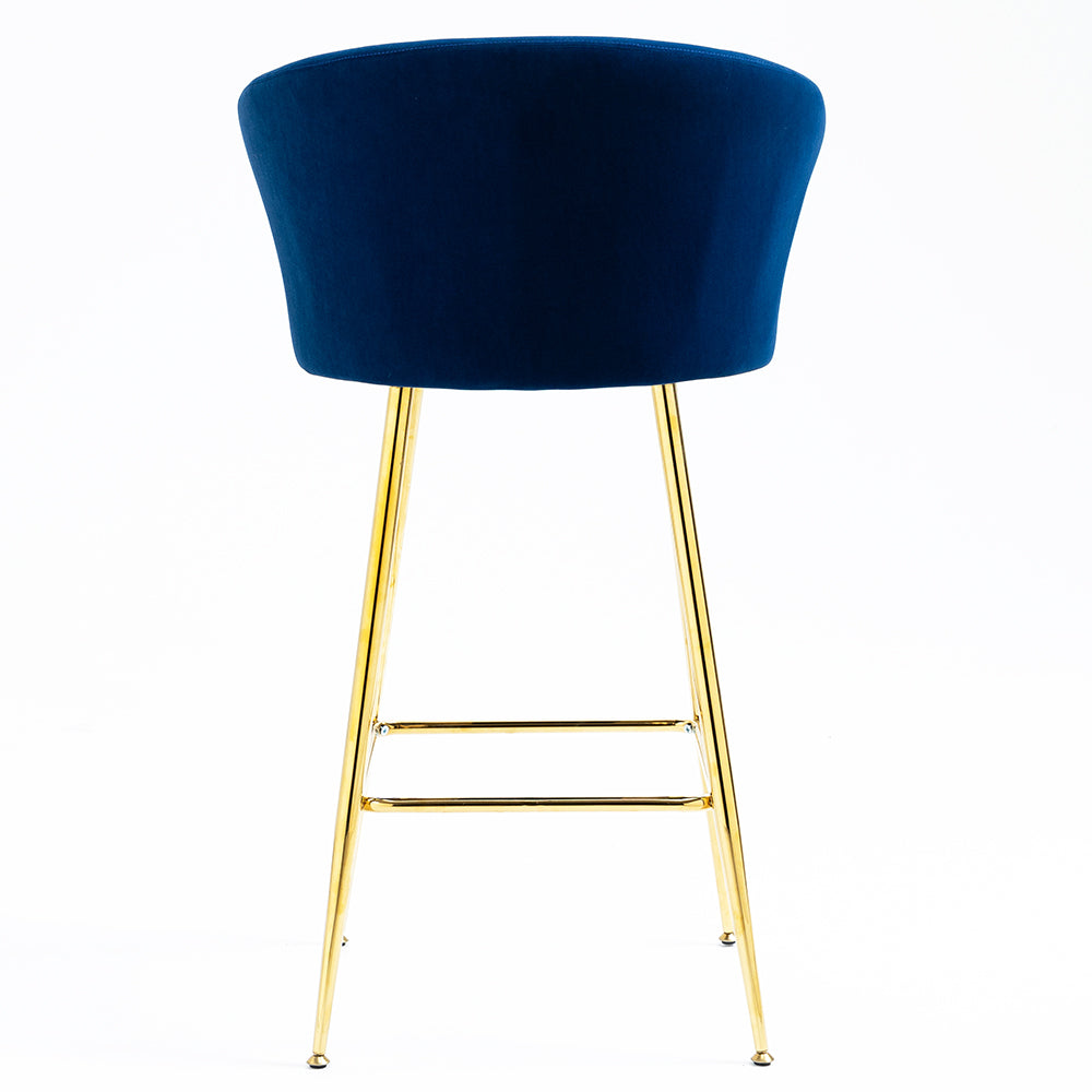 Ensemble de 2 tabourets de bar en velours bleu Kylie