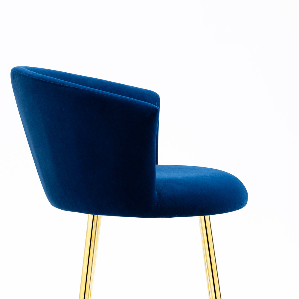 Ensemble de 2 tabourets de bar en velours bleu Kylie