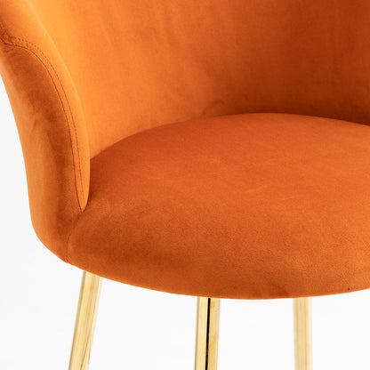 Ensemble de 2 tabourets de bar en velours orange Kylie
