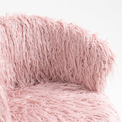 Lot de 2 tabourets de bar en fausse fourrure rose Kylie