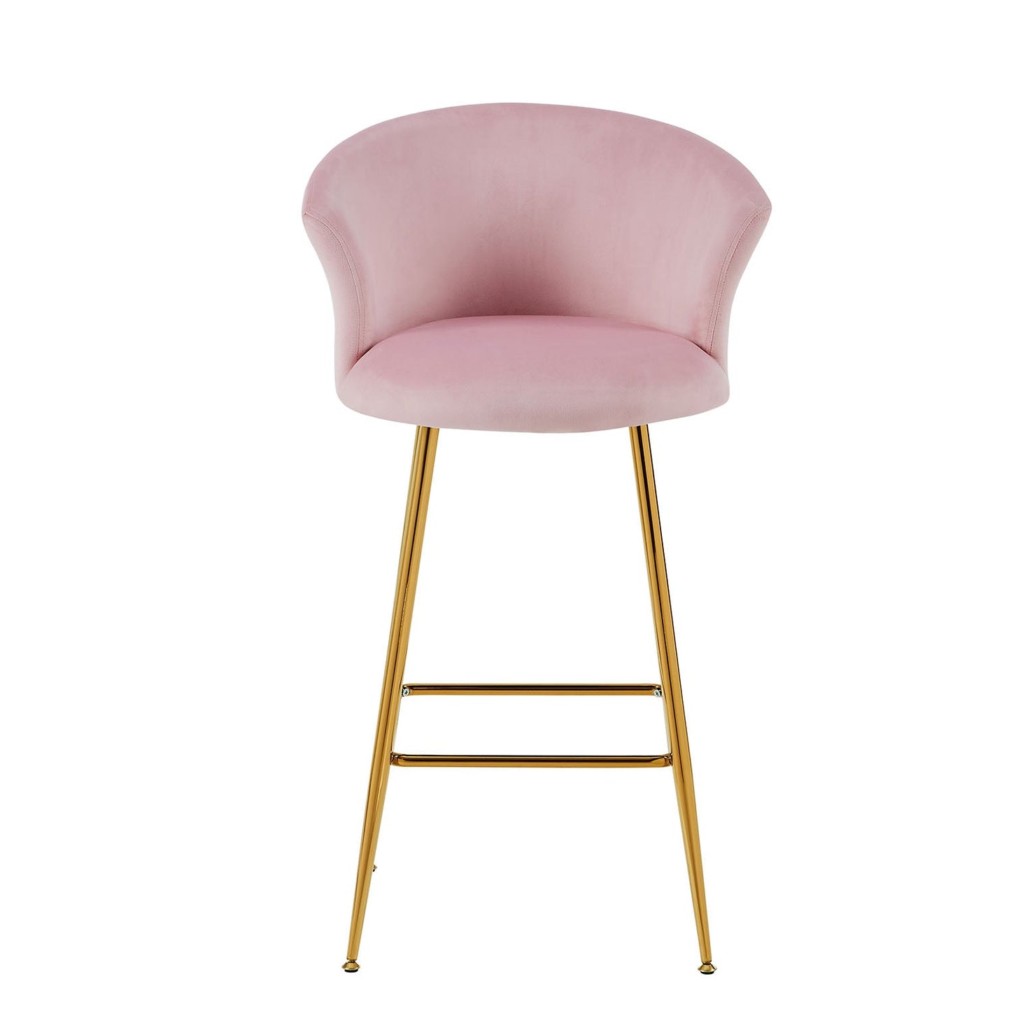 Ensemble de 2 tabourets de bar en velours rose Kylie