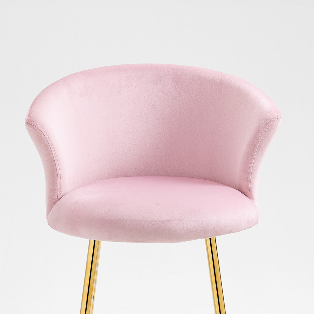 Ensemble de 2 tabourets de bar en velours rose Kylie