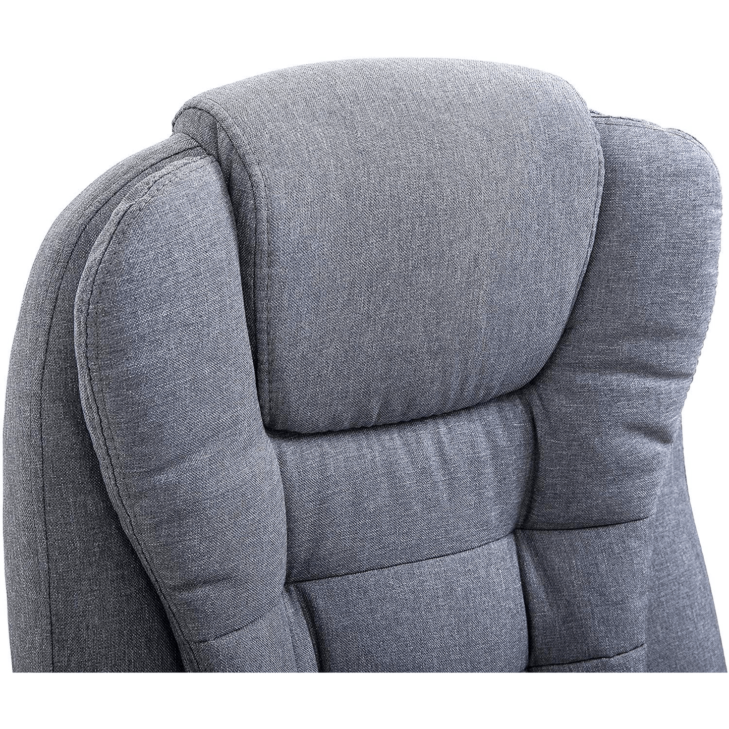Fauteuil de bureau pivotant et inclinable, rembourré et massant, tissu gris MM17