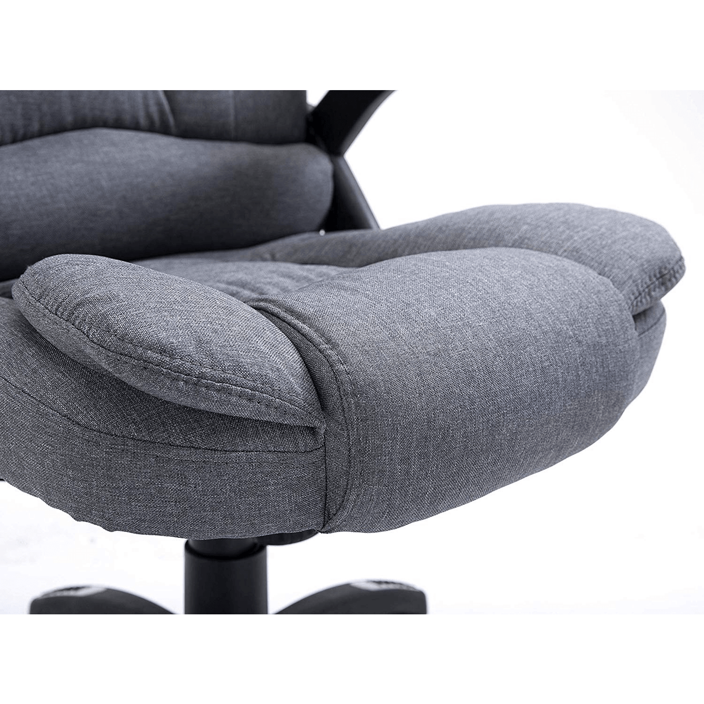 Fauteuil de bureau pivotant et inclinable, rembourré et massant, tissu gris MM17