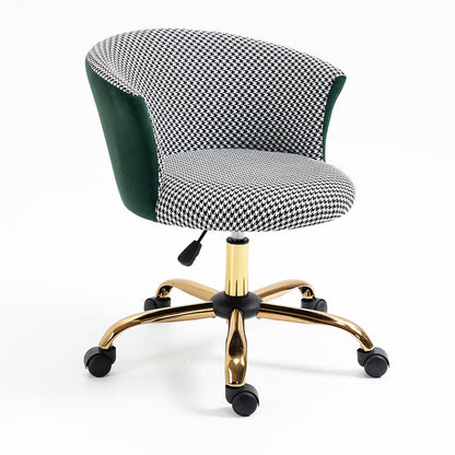 Chaise pivotante pied-de-poule et velours Kylie