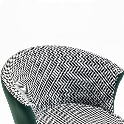 Chaise pivotante pied-de-poule et velours Kylie