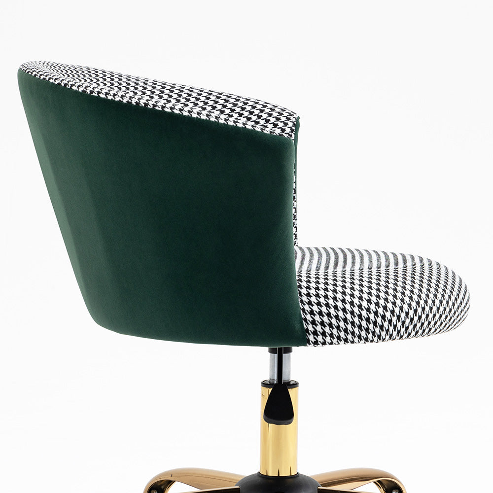 Chaise pivotante pied-de-poule et velours Kylie