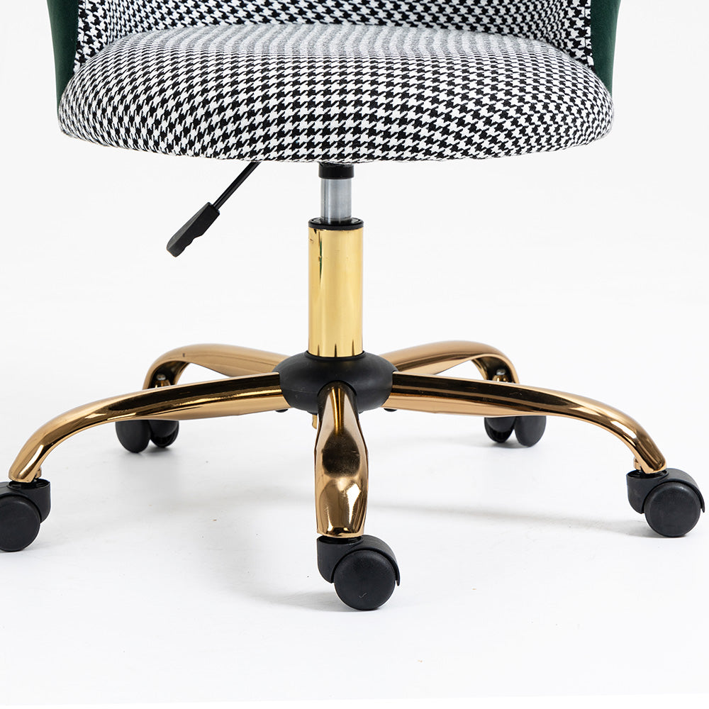 Chaise pivotante pied-de-poule et velours Kylie