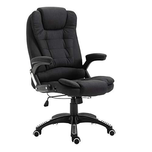 Fauteuil de bureau inclinable standard, extra-rembourré, tissu noir MO17