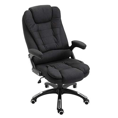 Fauteuil de bureau inclinable standard, extra-rembourré, tissu noir MO17