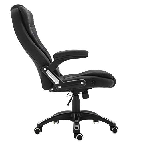 Fauteuil de bureau inclinable standard, extra-rembourré, tissu noir MO17