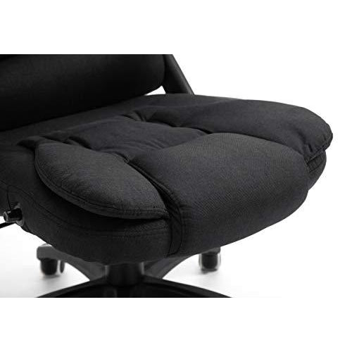 Fauteuil de bureau inclinable standard, extra-rembourré, tissu noir MO17