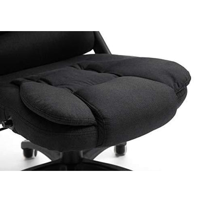 Fauteuil de bureau inclinable standard, extra-rembourré, tissu noir MO17