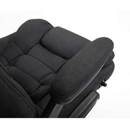 Fauteuil de bureau inclinable standard, extra-rembourré, tissu noir MO17