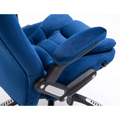 Fauteuil de bureau inclinable standard, extra-rembourré, velours bleu MO17