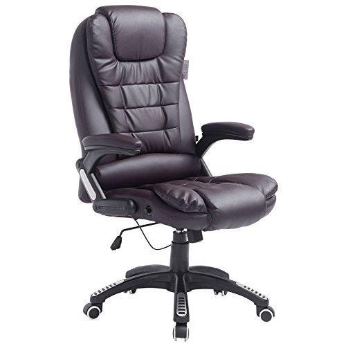 Fauteuil de bureau inclinable à dossier haut, rembourré, MO17, marron
