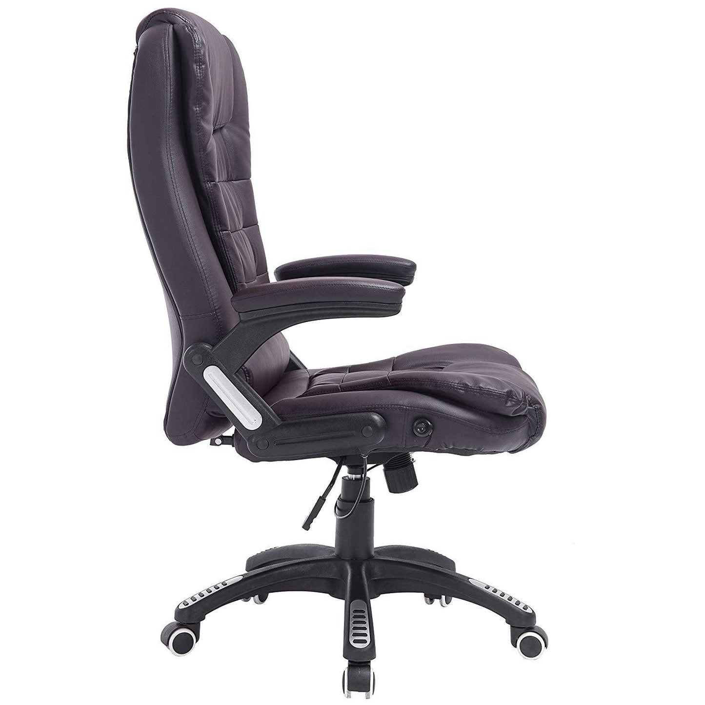 Fauteuil de bureau inclinable à dossier haut, rembourré, MO17, marron