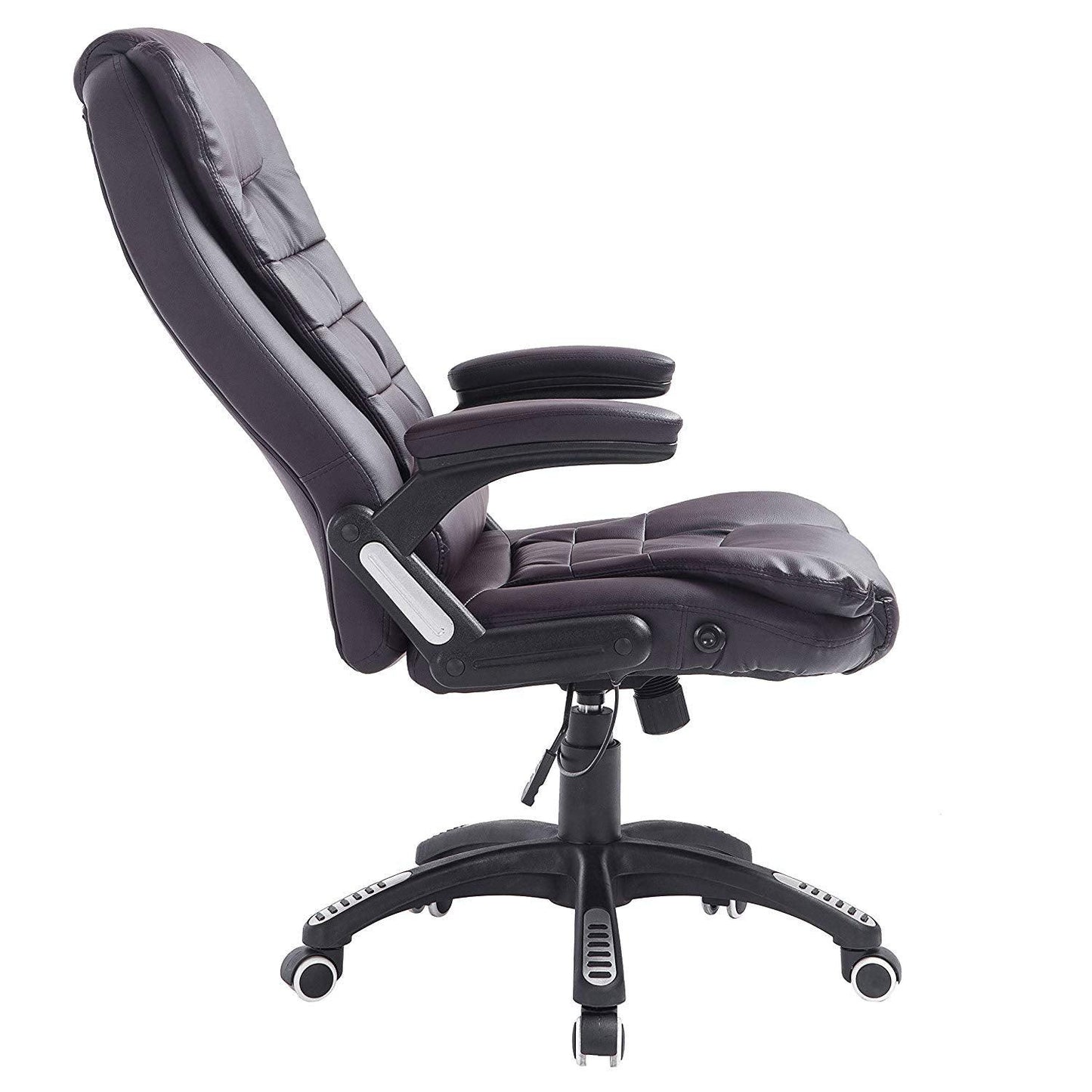 Fauteuil de bureau inclinable à dossier haut, rembourré, MO17, marron