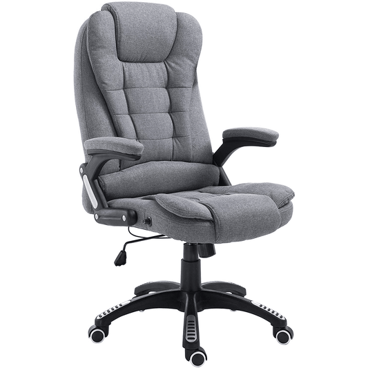 Fauteuil de bureau inclinable standard, rembourré et extra-rembourré, tissu gris MO17