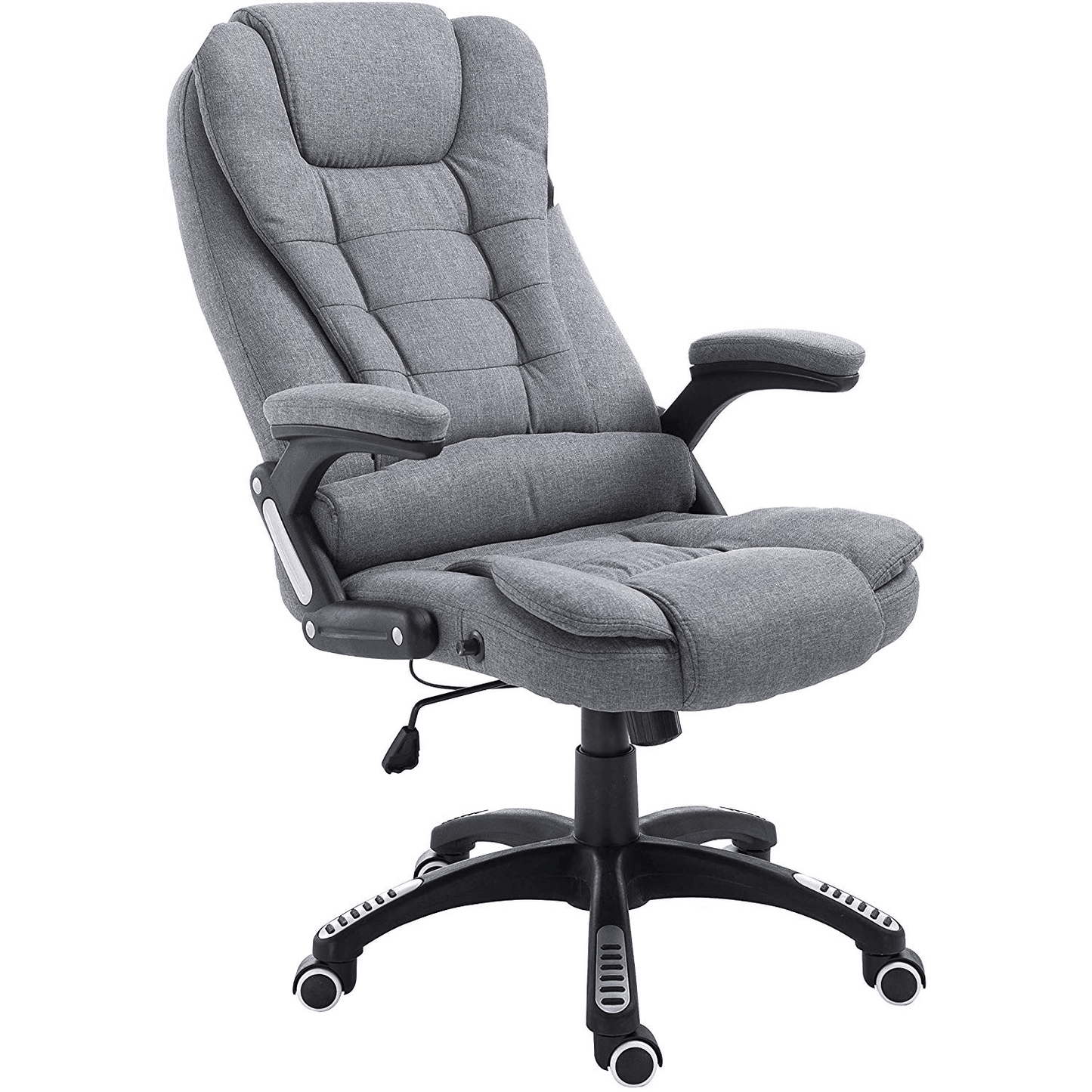 Fauteuil de bureau inclinable standard, rembourré et extra-rembourré, tissu gris MO17