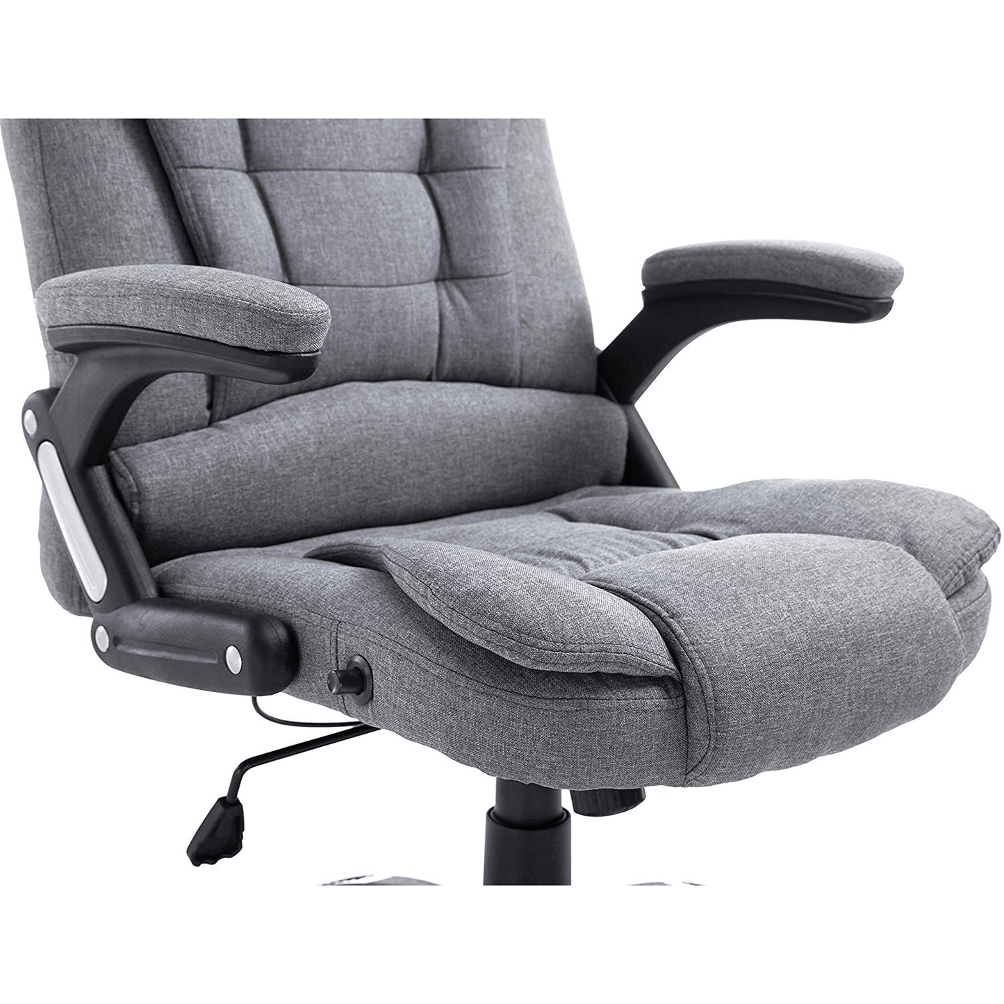 Fauteuil de bureau inclinable standard, rembourré et extra-rembourré, tissu gris MO17