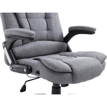 Fauteuil de bureau inclinable standard, rembourré et extra-rembourré, tissu gris MO17
